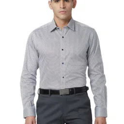 Raymond Yellow Cotton Classic Fit Printed Shirts image 1