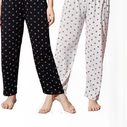 Pack Of 2 Women Printed Cotton Lounge Pants/Pyjama-image-70