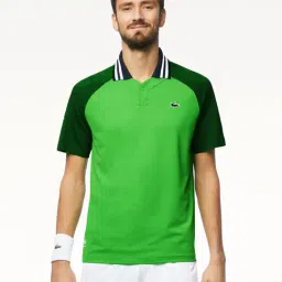 Lacoste Green Slim Fit Printed Sports Polo-image-42
