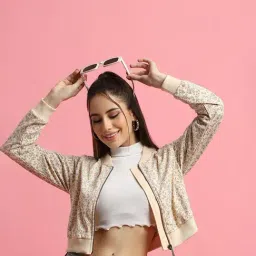 Forever 21 Beige Floral Print Crop Sweatshirt-picture-29