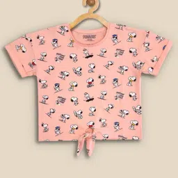 Kidsville Peach Printed T-Shirt-picture-48