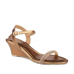 Inc.5 Women's Antique Gold Ankle Strap Wedges-picture-39