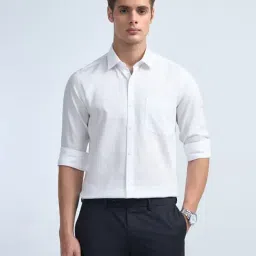 Arrow White Cotton Slim Fit Self Pattern Shirt-image-53