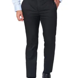 Raymond Black Classic Fit Trousers-image-0