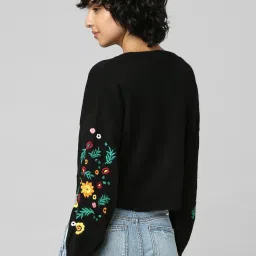 Only Black Embroidered Pullover image 2
