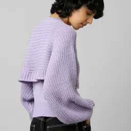 Only Purple Self Design Pullover image 2