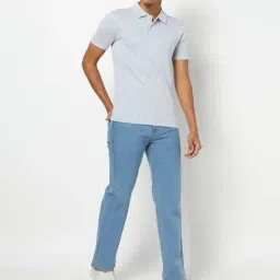 GAP Blue Slim Fit Striped Polo T-Shirt-image-55