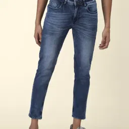 People by Pantaloons Dark Blue Skinny Fit Jeans-image-12