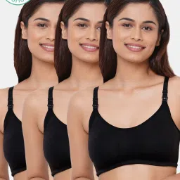 Inner Sense Black Non Wired Non Padded Nursing Bra (Pack Of 3) image 1