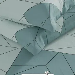 KOPA Coolmax Cotton Feel Dark Green Micro Fabric Geometric 152 TC Bedsheet with 2 Pillow Covers image 5