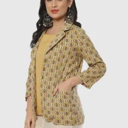 Biba Beige Printed Jacket With Inner image 4