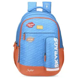 Skybags Woke Pro 03 Orange & Blue Polyester Printed Backpack - 35 Ltrs-image-97