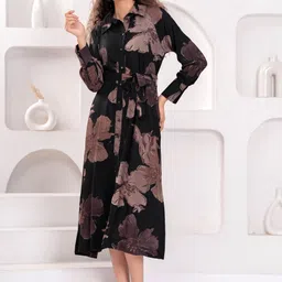 Jyoti Floral Print Shirt Maxi Dress-picture-11