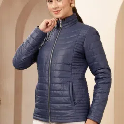 Nayam by Lakshita Navy Blue Wool Solid Jacket image 4