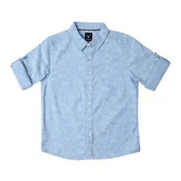 Allen Solly Junior Blue Printed Full Sleeves Shirt-picture-38