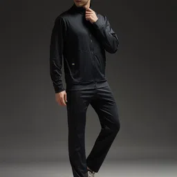 FCK GOLD Men Mock Collar Mid Rise Tracksuits image 5