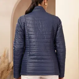 Nayam by Lakshita Navy Blue Wool Solid Jacket image 2