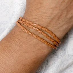 Joker & Witch Aaron Braided Wrap Around Tan Men's Flexible Fit Bracelet-picture-30