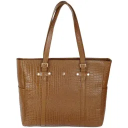 Tortoise Work Edition Avril Brown Textured Medium Laptop Tote Handbag-picture-11