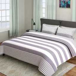 Romee Grey & White 180 TC Bed Sheet Set image 2