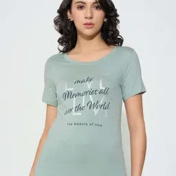 Honey By Pantaloons Green Regular Fit Printed T-Shirt-image-90