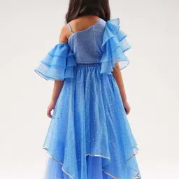 Lil Drama Kids Blue Cotton Embroidered Ghagra Cholis image 2