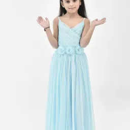 Eavan Kids Turquoise Applique Gown-image-40