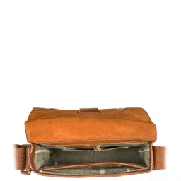 Hidesign Aiden 03 Tan Textured Medium Cross Body Bag image 4
