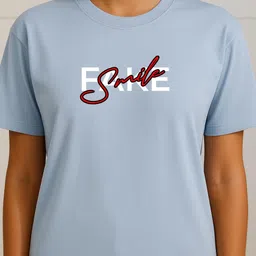 Women SkyBlue Trendy Graphic Printed Drop Shoulder Oversized T-Shirt-image-75