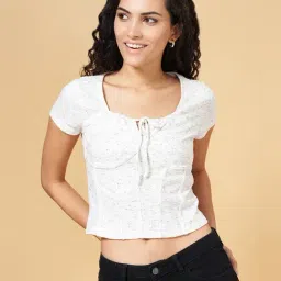 YU by Pantaloons Off-White Cotton Printed Top-picture-23