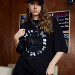 Metronaut Women 2 Printed Hooded Pockets T-shirt-image-33
