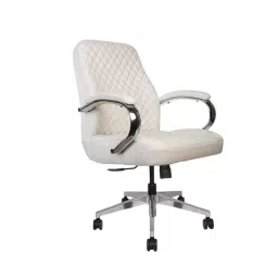 Rose Big Bucket Revolving Office Chair Mid Back White India-picture-44