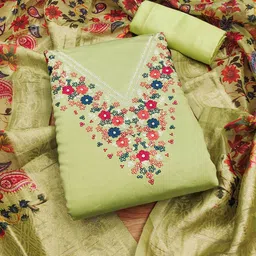 HERE&NOW Floral Embroidered Unstitched Dress Material-picture-19