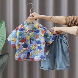 POP STREET KIDS Kids Printed Short Sleeves Shirt With Shorts-picture-40