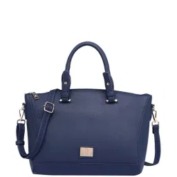 Caprese Brianne Navy Solid Medium Handbag-image-50