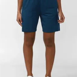 Forever 21 Blue Mid Rise Shorts-image-5