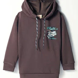 Rikidoos Full Sleeves Bike Embroidered Hoodie - Coffee-picture-27