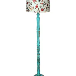 Homesake Rose & Blue Printed Wood FloorLamp image 5