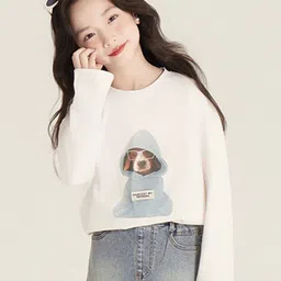 LULU & SKY Girls Animal Printed Round Neck Raglan Sleeves Pure Cotton T-shirt-picture-39