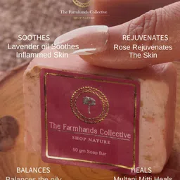 The Farmhands Collective Multani Rose Goat Milk Soap With Clay & Rose Oil - 50 g image 3