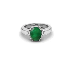 RRVGEM Emerald 9.50 Ratti Silver Plated Adjustable Ring image 2