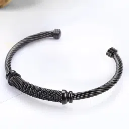 Peora Black Stainless Steel Kada Bracelet-image-35
