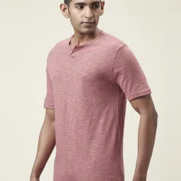 7 Alt by Pantaloons Dusty Pink Cotton Relaxed Fit Texture T-Shirt image 3
