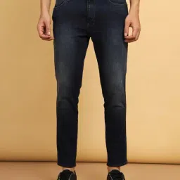 Wrangler Bostin Dark Blue Slim Fit Lightly Washed Distressed Jeans-picture-18