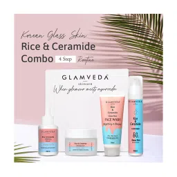 Glamveda Rice & Ceramide Glass Skin Morning 4 Step Skincare Routine Combo image 3