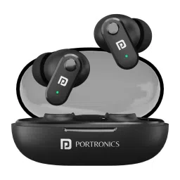 Portronics Harmonics Twins S16 In Ear TWS Earbuds with 24 Hrs Playtime (Black, True Wireless) image 1