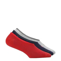 Puma Red,Navy & Grey Footie Large Socks - Pack of 3 image 3