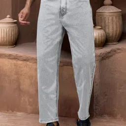 Styli Grey Relaxed Fit Heavily Washed Jeans image 1