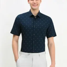 Allen Solly Navy Slim Fit Printed Shirt-picture-26