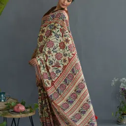 Suta Multicolored Cotton Floral Print Saree Without Blouse image 3